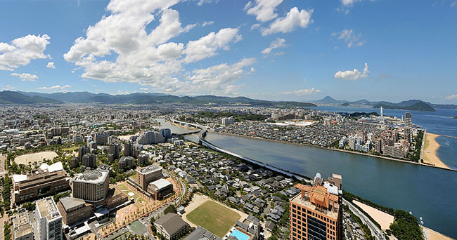福岡タワー展望台からの景色